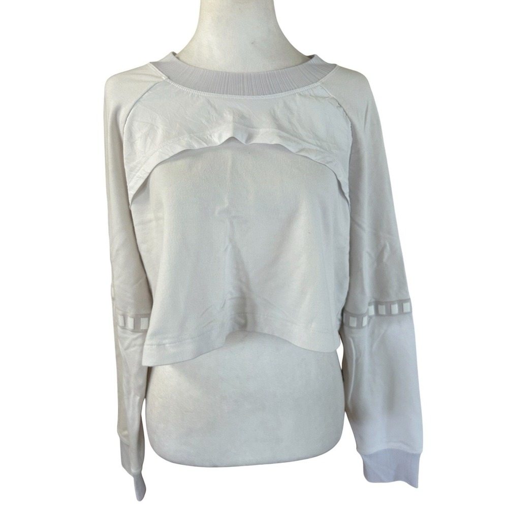 Lime & Vine Cropped Long Sleeve Top Woman SZ L Lavendar